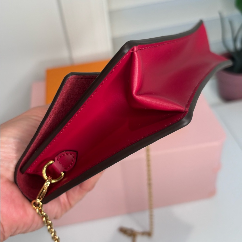 Louis Vuitton FLORE Brown and Pink Chain Wallet - Picture 6 of 12